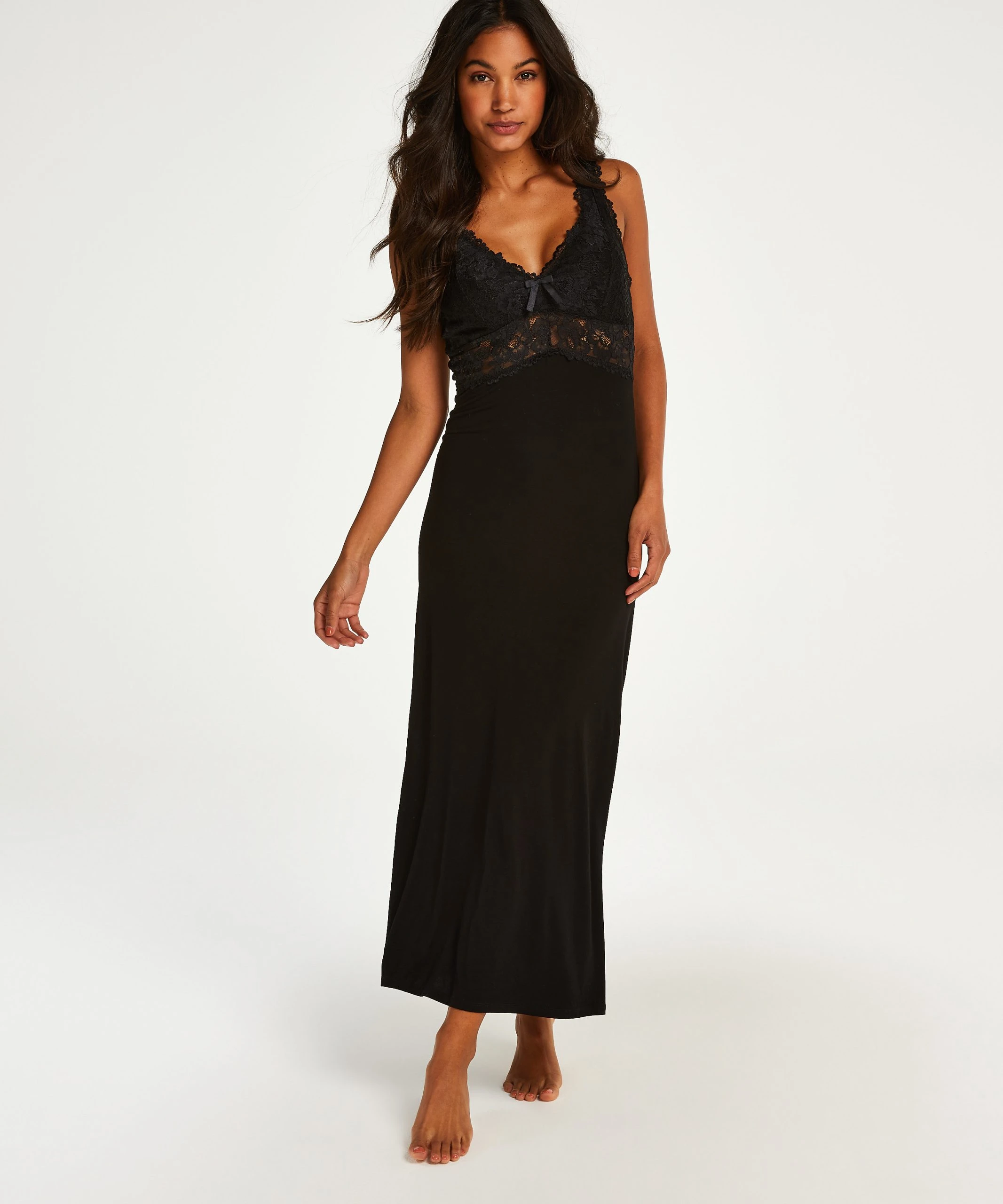 Langes Slipdress, Modal Lace 1 Langes Slipdress, Modal Lace