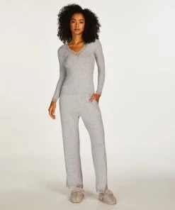 Langärmeliges Pyjama-Set Mit Spitze
