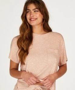 Top Mit Kurzen Ärmeln Rib