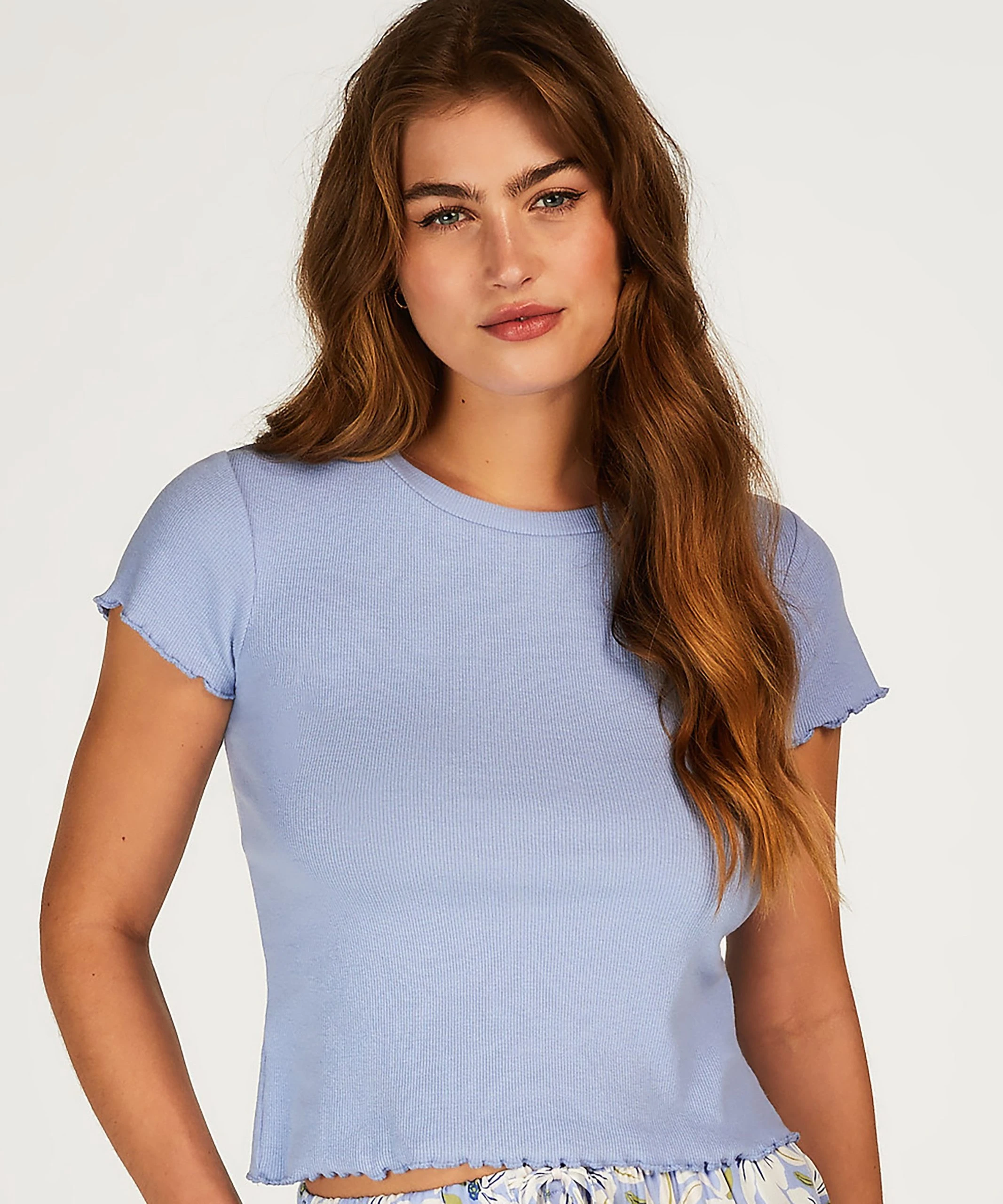 Kurzarm-Top, Rib V-Neck 1 Kurzarm-Top, Rib V-Neck