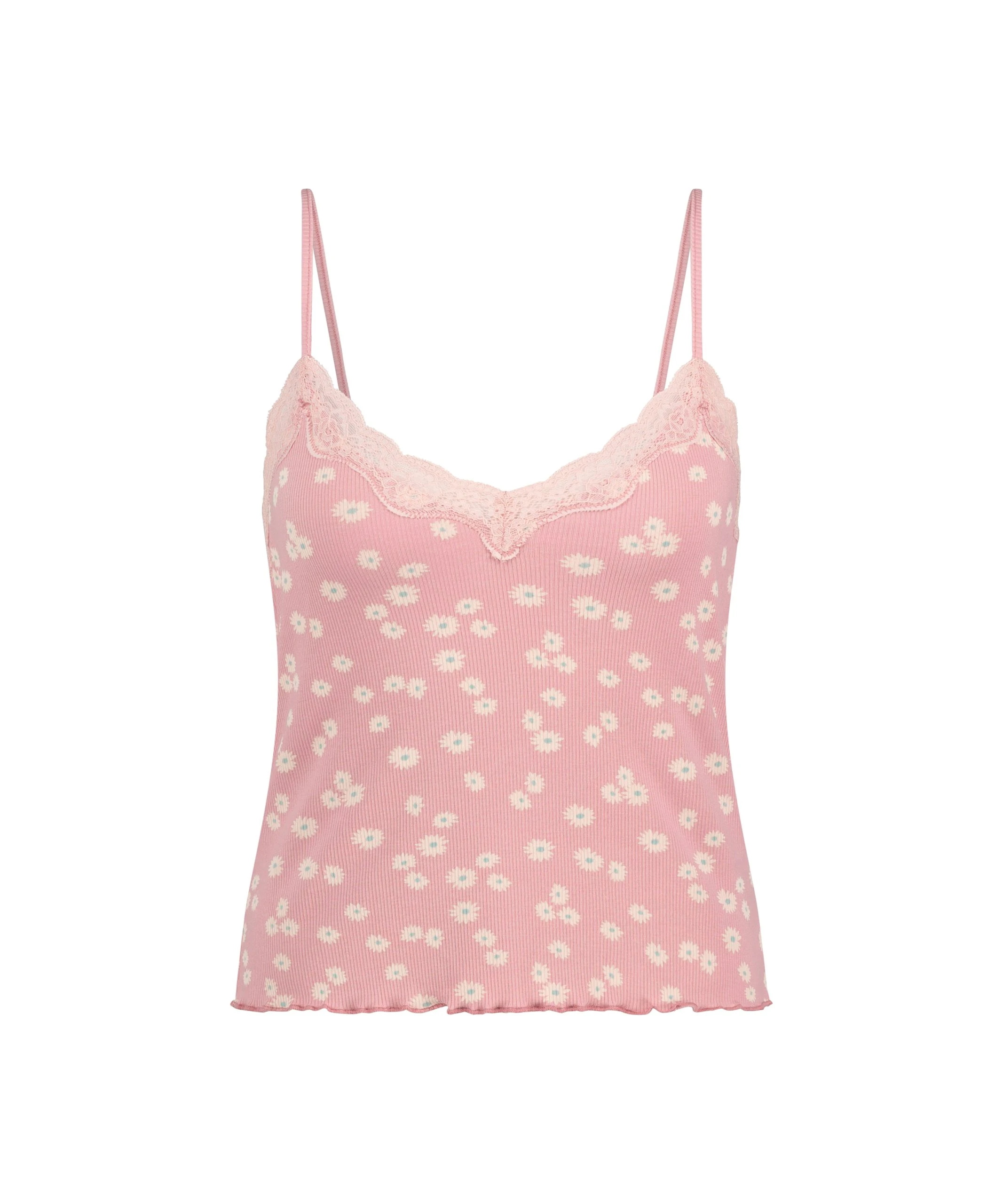 Top Cami Rib Lace Contrast 5 Top Cami Rib Lace Contrast – Bild 5